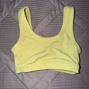 ALO Yoga Yellow Ribbed Sports Bra